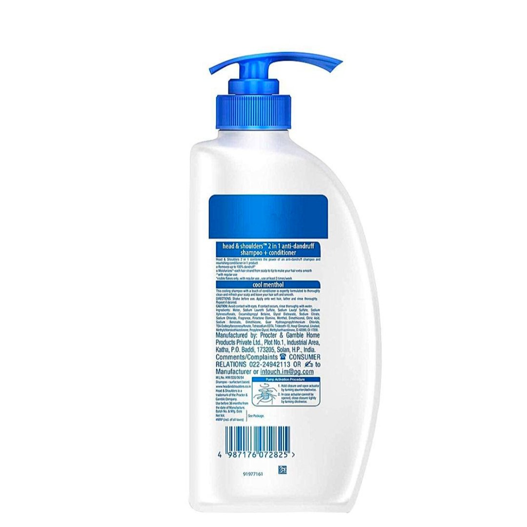 Head & Shoulders 2 In 1 Cool Menthol Shampoo + Conditioner: 650 ml