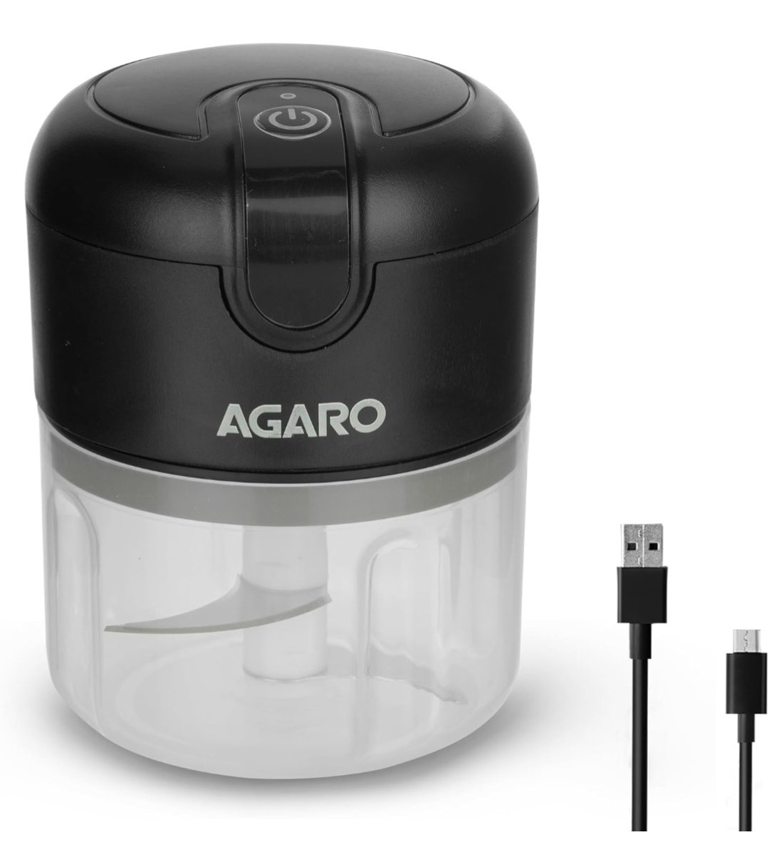AGARO Elite Rechargeable Mini Electric Chopper, 250 Ml, Black