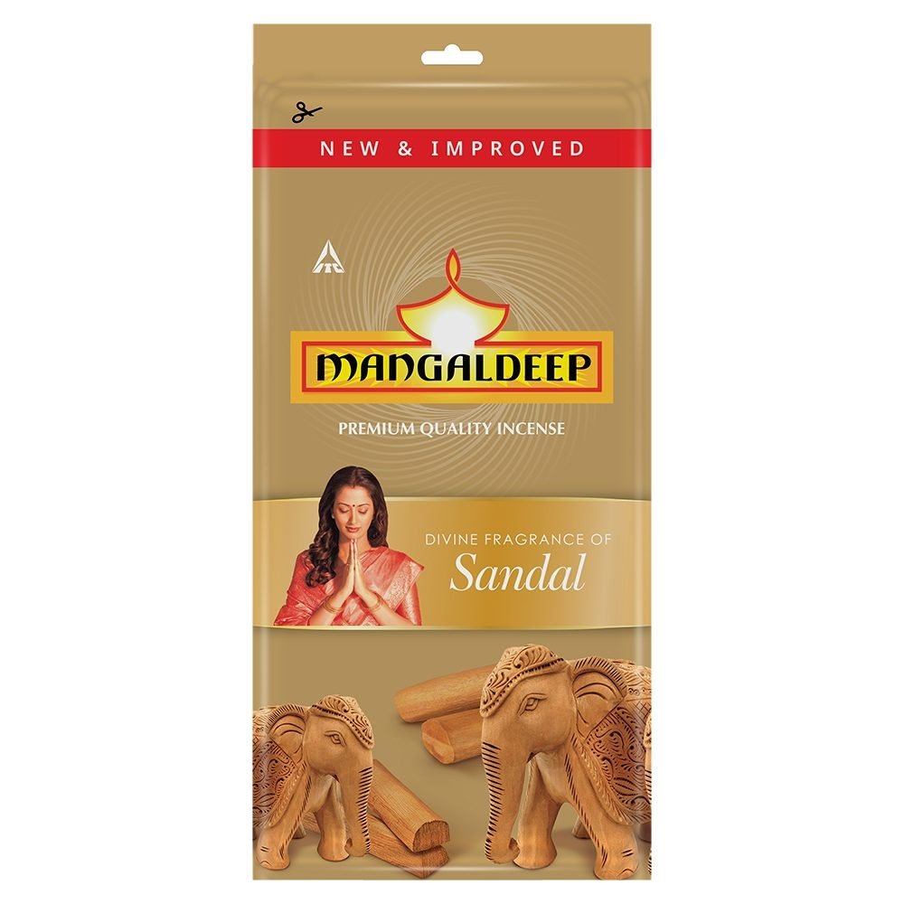 Mangaldeep Sandalwood Pooja Agarbatti, 125g (Pack of 5)