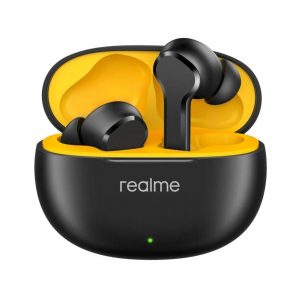 Realme Buds T110 with AI ENC for calls, upto 38 hours of Playback and Fast Charging Bluetooth Headset  (Punk Black, True Wireless)