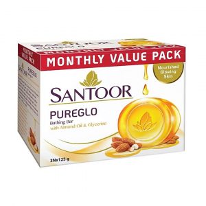 Santoor Glycerine Soap: 3x125 g